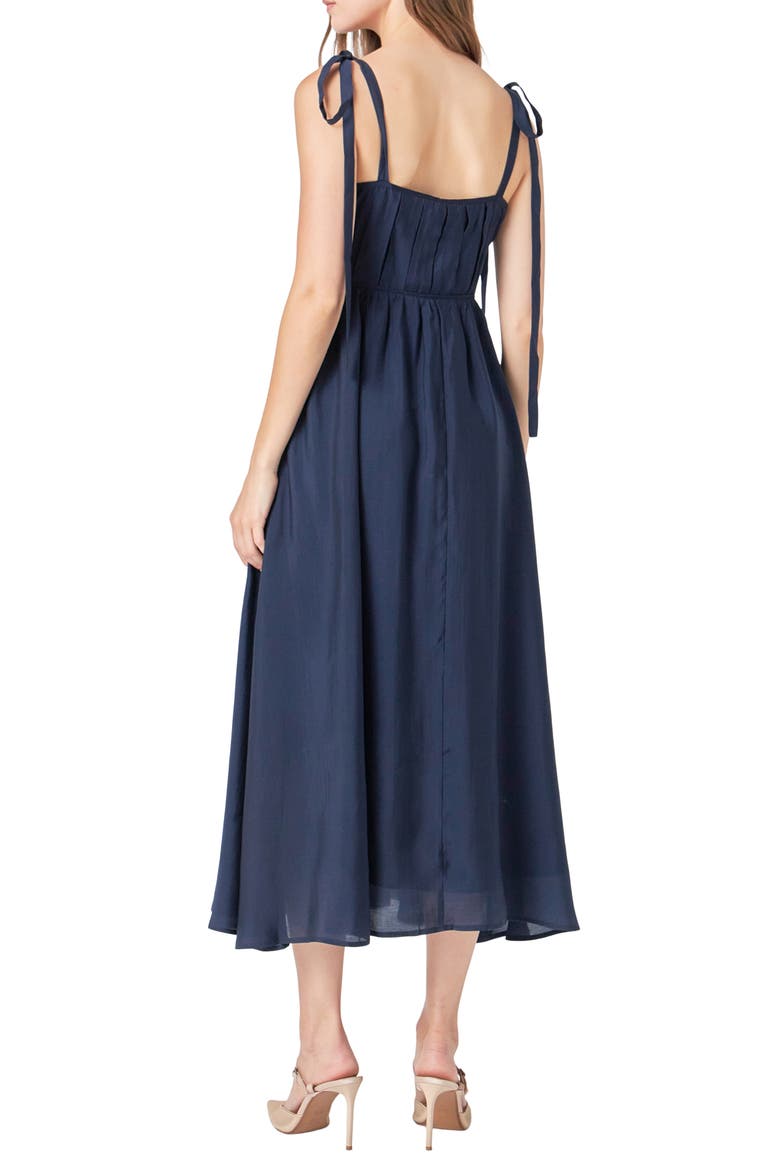 Pleated Fit & Flare Sundress, Alternate, color, NAVY