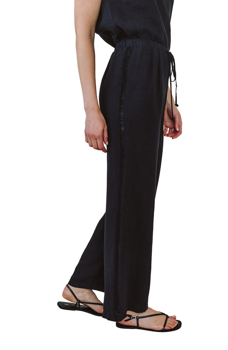 Bella Dahl Wide Leg Linen Pants, Alternate, color, Black