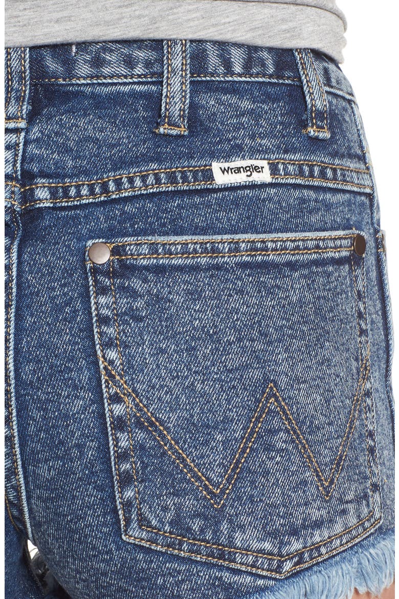 Acid Wash Denim Shorts, Alternate, color, DARK ACID