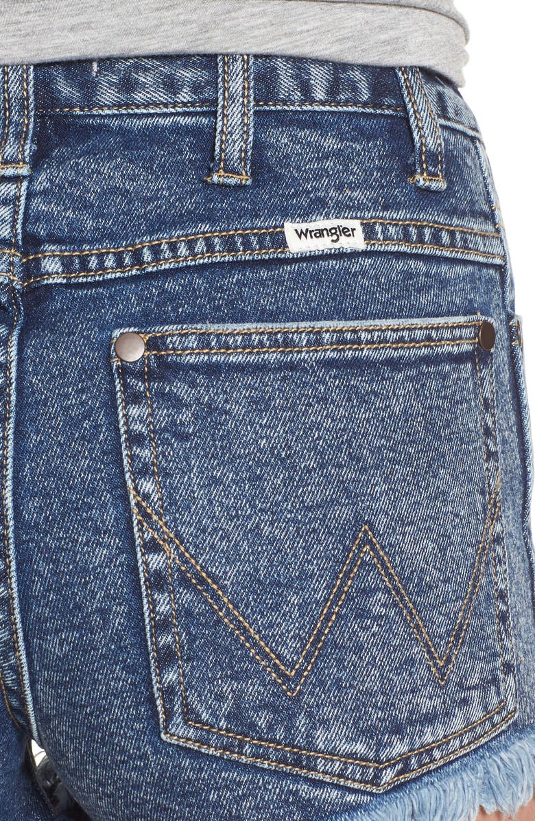 Wrangler Acid Wash Denim Shorts, Alternate, color, 