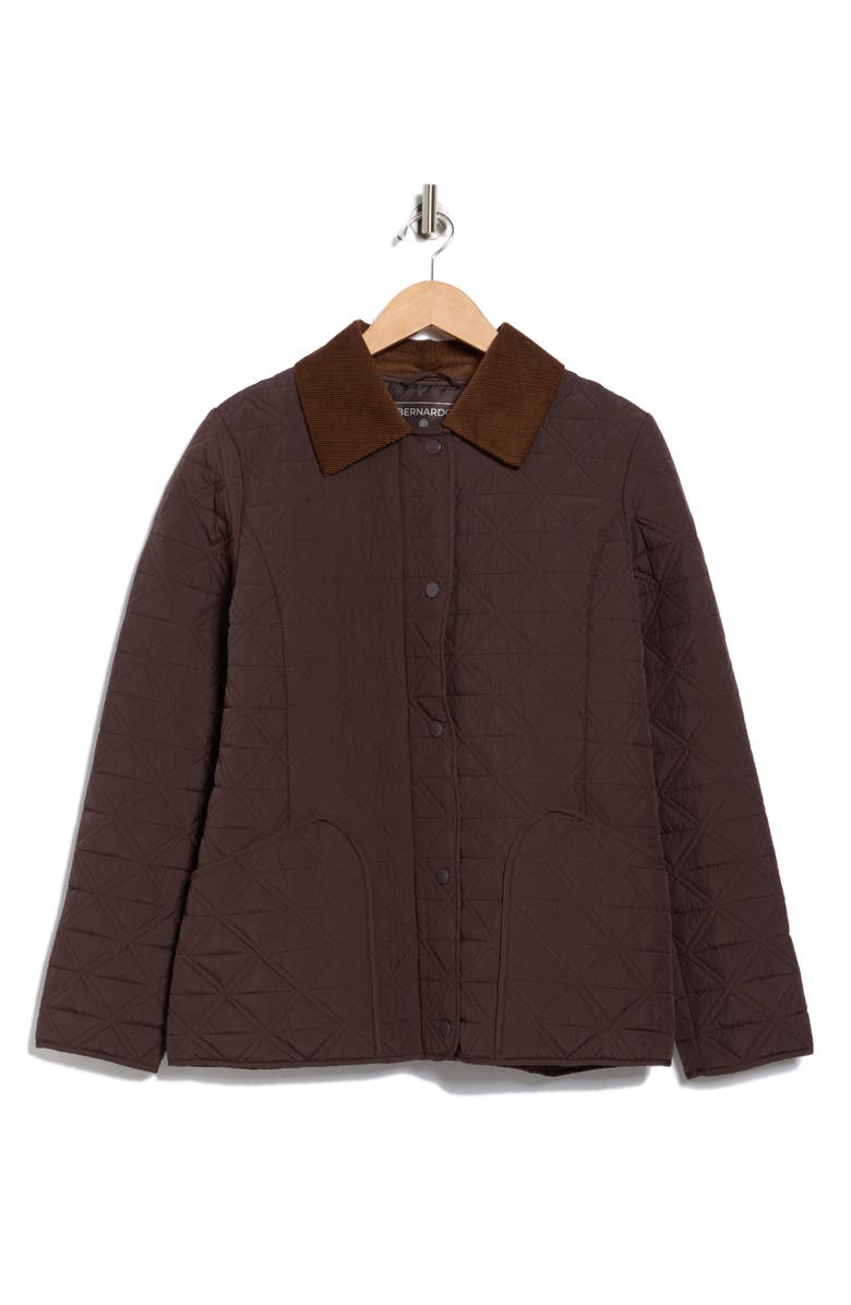 Bernardo Quilted Barn Jacket, Alternate, color, Brown