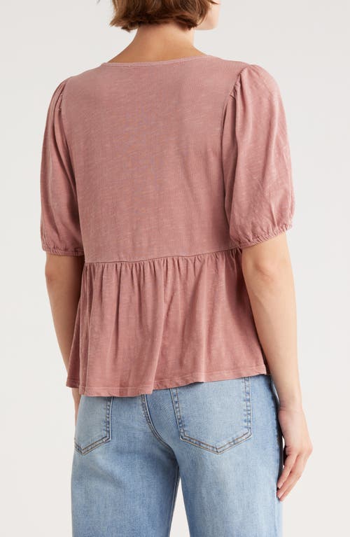 Lucky Brand Embroidered Peplum Top In Pink