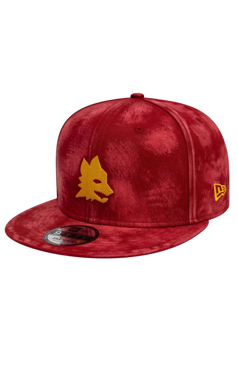 New Era Men's New Era Red AS Roma Tie-Dye 9FIFTY Snapback Hat, Main, color, Red