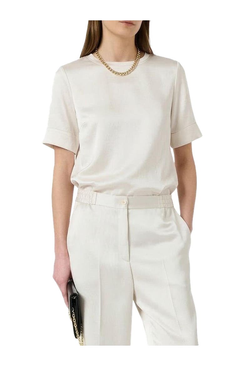 Cileia Short Sleeve Blouse, Alternate, color, Ecru