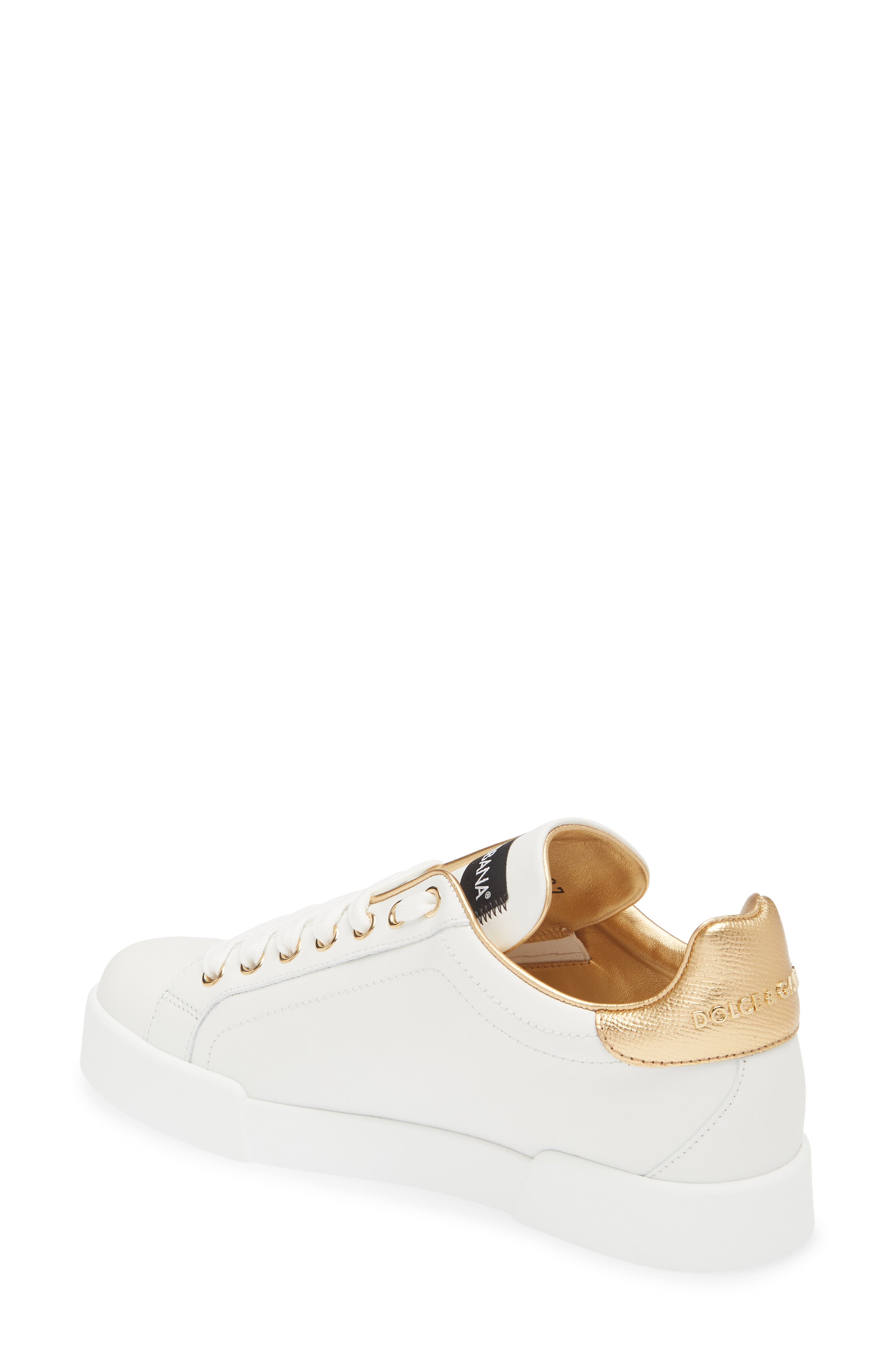 Dolce&Gabbana Portofino Sneaker, Alternate, color, White/ Gold