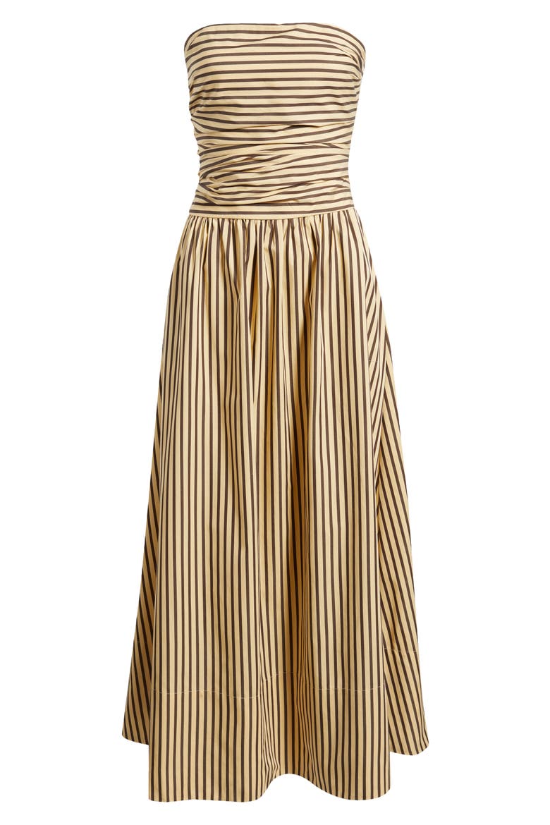 Vera Striped Strapless Cotton Maxi Dress, Alternate, color, CARMEN STRIPE-SAND CIDER