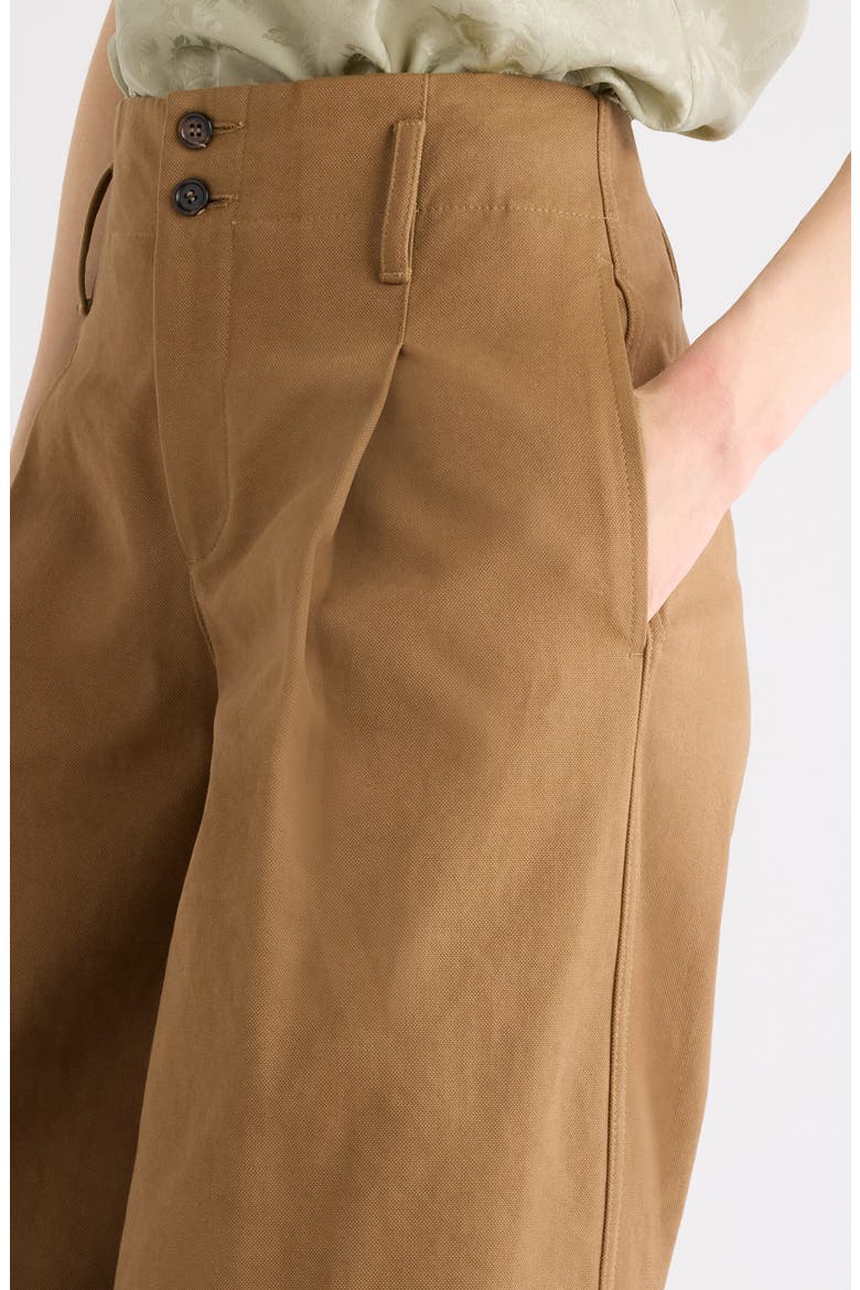 Garment Dye Organic Cotton Canvas Wide Leg Pants, Alternate, color, MUSTARD BROWN