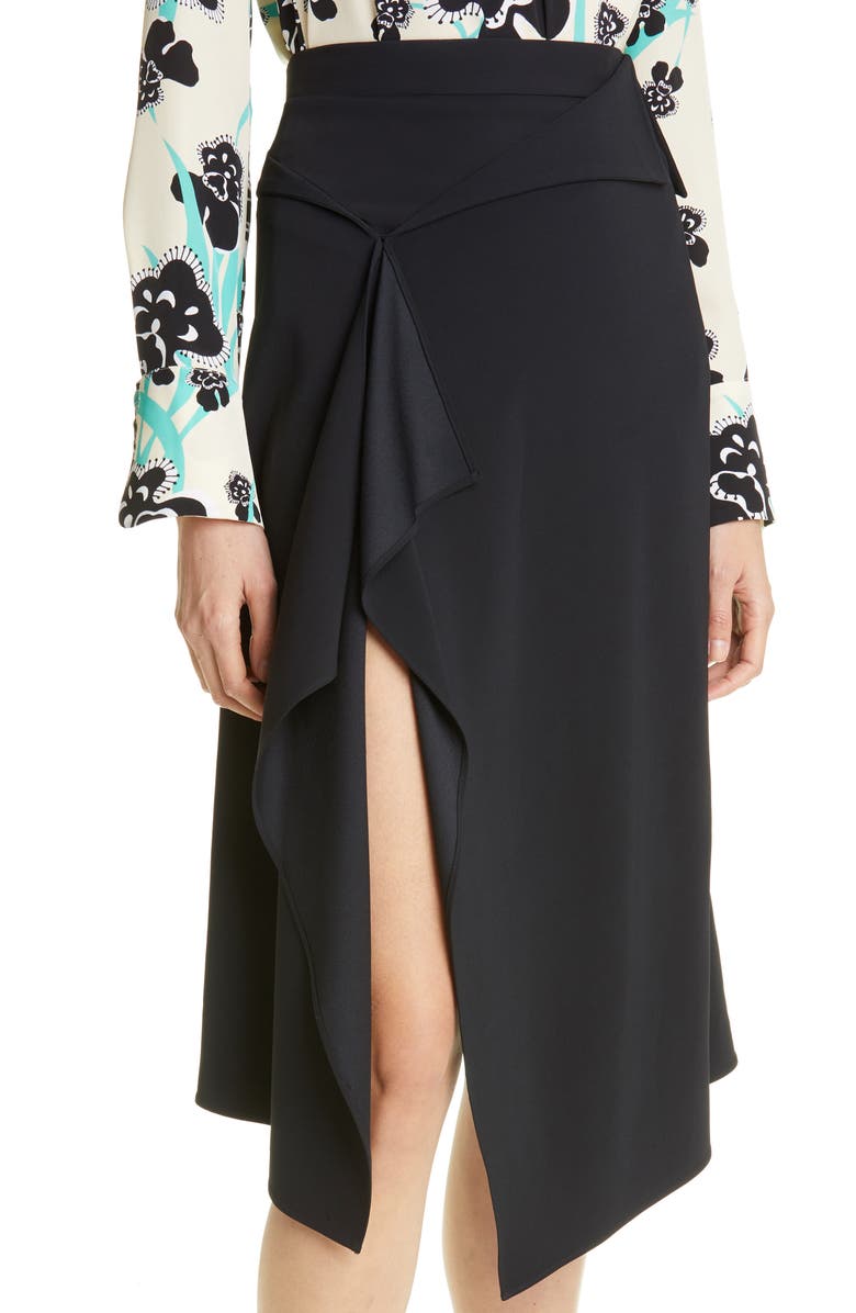 St. John Collection Asymmetrical Cady Skirt, Alternate, color,