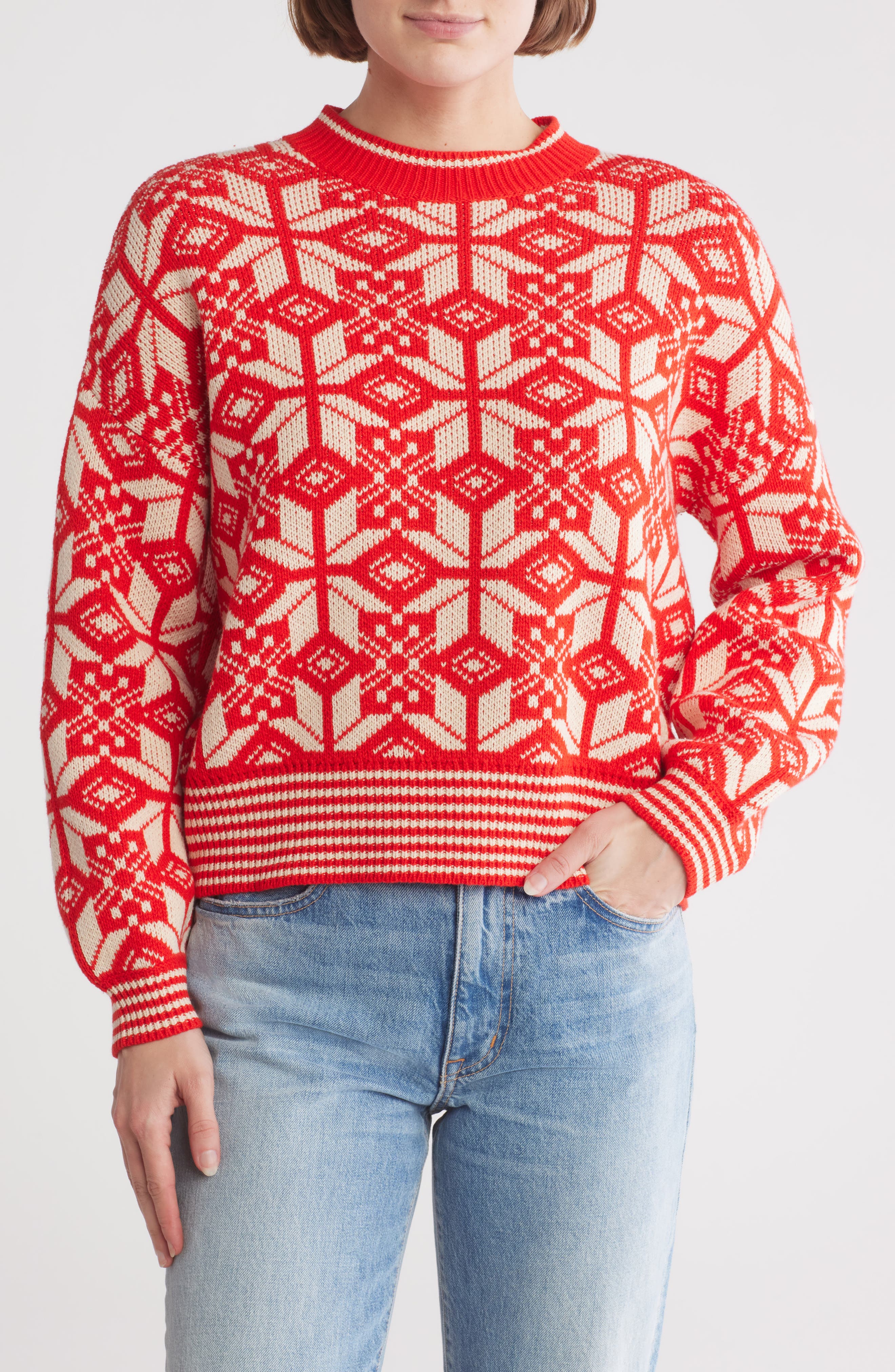 THE GREAT. The Snowflake Pullover Sweater