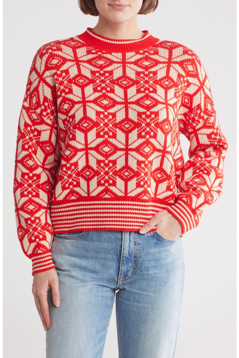 The Snowflake Pullover Sweater, Main, color, ALPINE SPICE