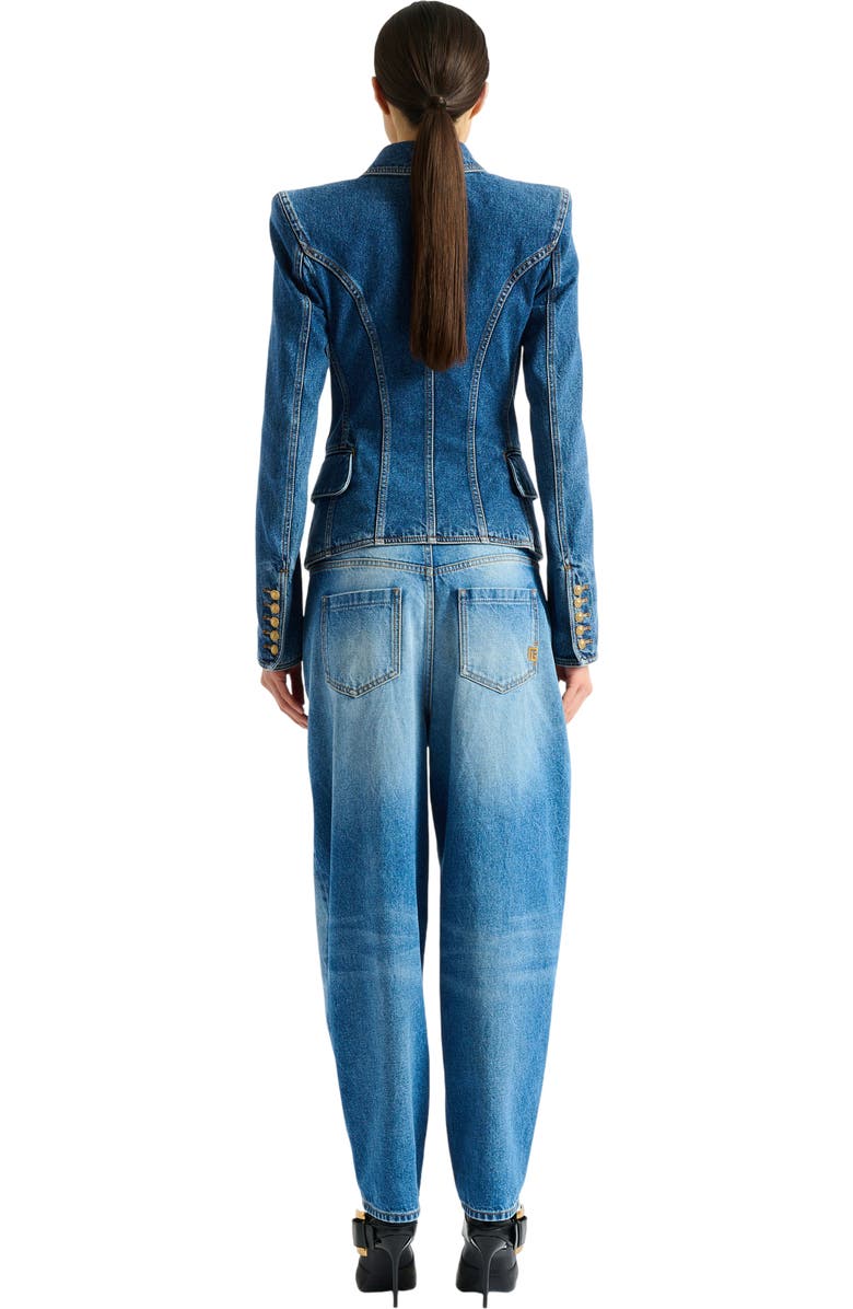 Balmain Denim 2-button jacket, Alternate, color, Blue