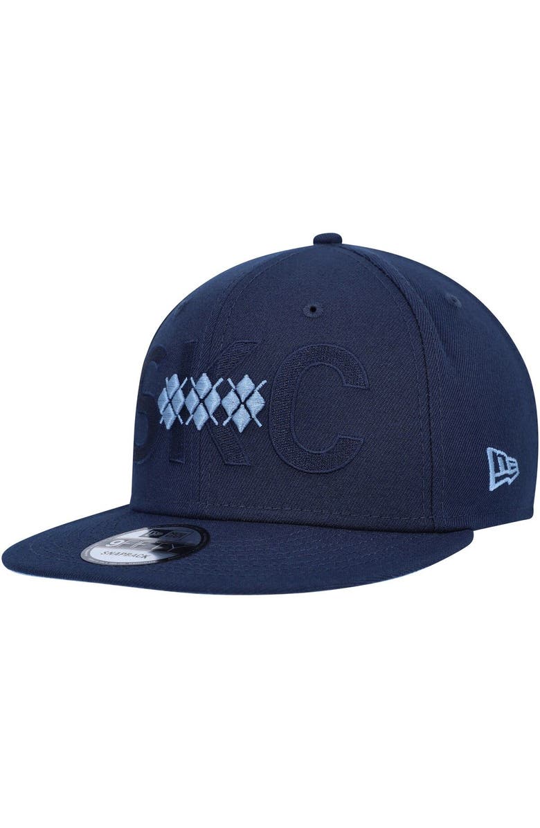New Era Men's New Era Navy Sporting Kansas City Kick Off 9FIFTY Snapback Hat, Alternate, color, 
