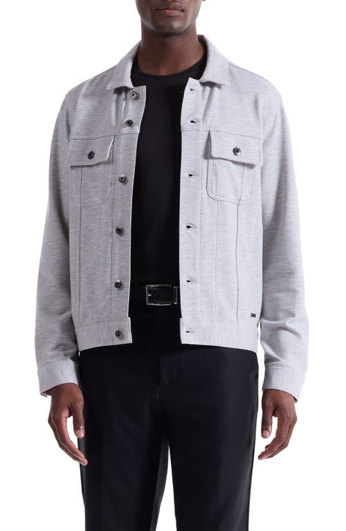 Bugatchi Knit Trucker Jacket In Brown
