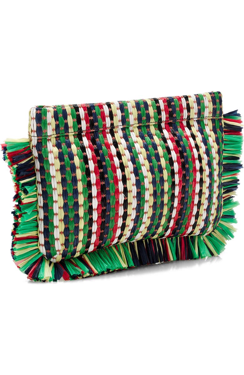 J.Crew Stripe Straw Clutch Bag, Alternate, color,