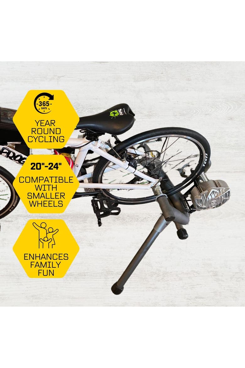Indoor Bike Trainer with Magnetic Resistance and App Compatibility, Alternate, color, Black