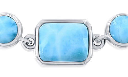 Simona Sterling Silver Larimar Bracelet In Metallic