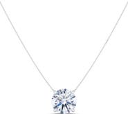 HauteCarat Round Brilliant Lab Created Diamond Pendant Necklace