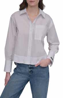 Long Sleeve Cropped Button Up Shirt