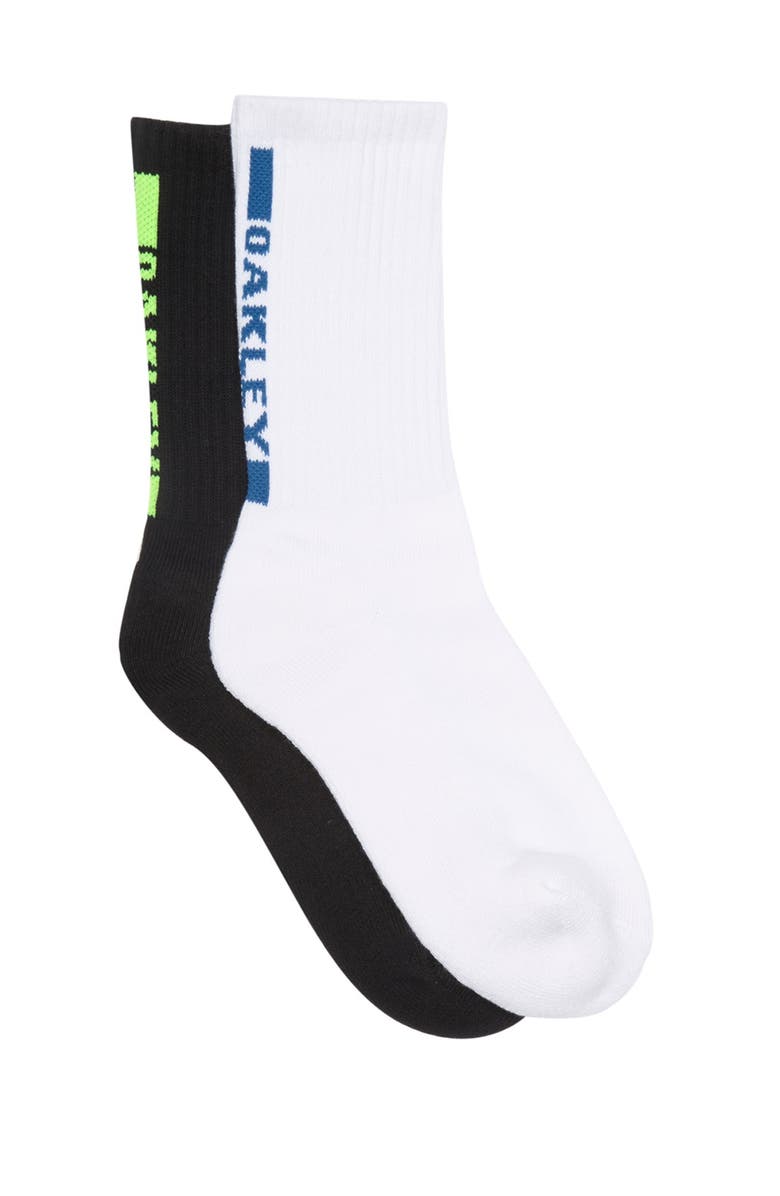 Oakley Back Logo Ribbed Crew Socks - Pack of 2, Main, color, 