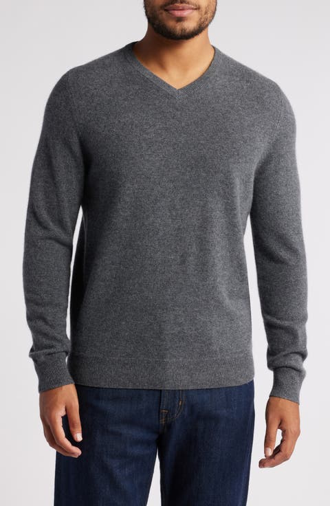 V-Neck Cashmere Sweater (Regular & Big)