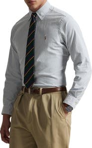 Polo Ralph Lauren Classic Fit Stripe Cotton Button-Down Oxford Shirt