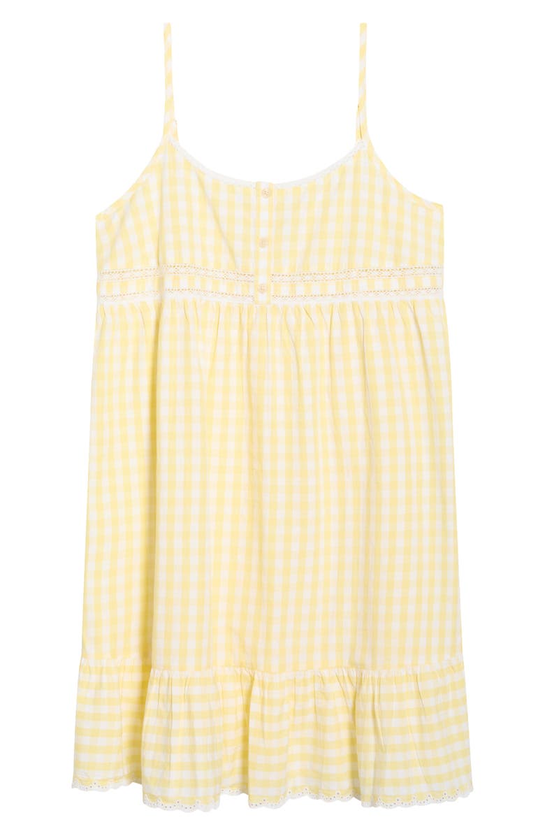 Nordstrom Cotton Gingham Chemise, Alternate, color, White- Yellow Flan Gingham