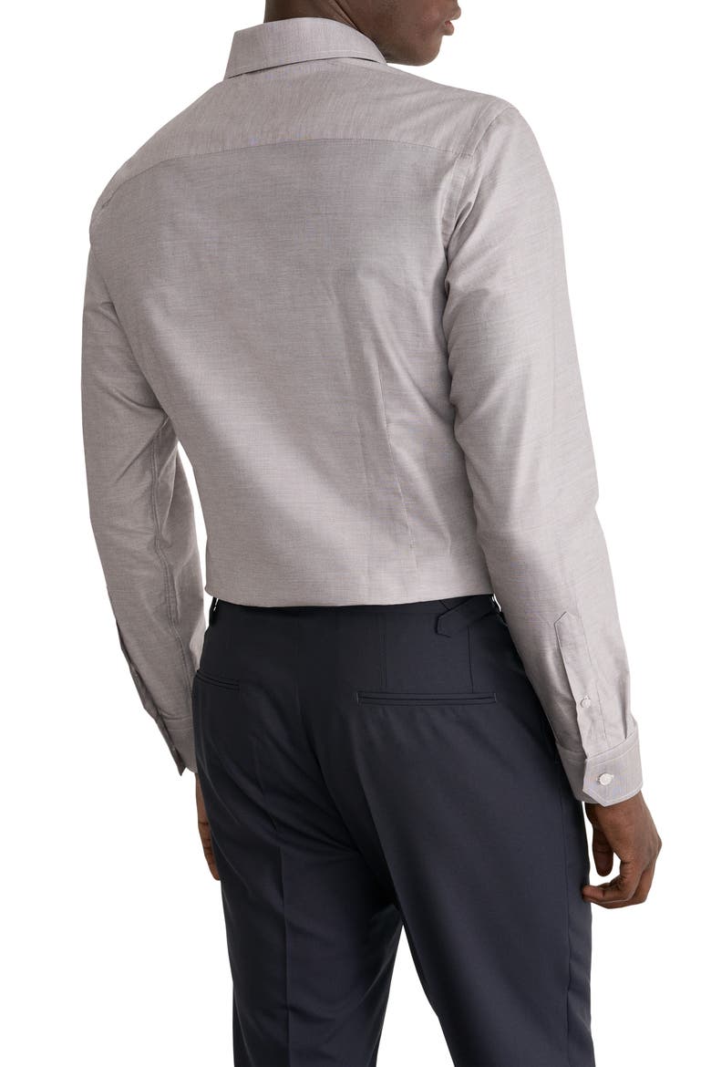 Contemporary Fit End on End Cotton Shirt, Alternate, color, MEDIUM BROWN