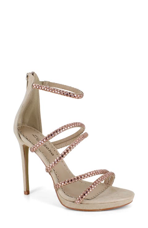 Rhinestone Strappy Stiletto Sandal (Women)