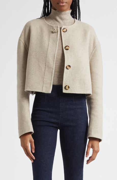 Veronica Beard Philips Crop Wool Blend Jacket