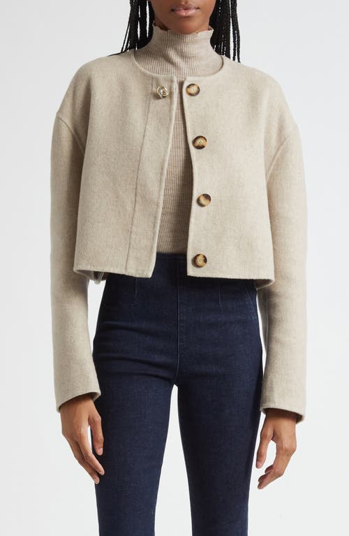Veronica Beard Philips Crop Wool Blend Jacket In White