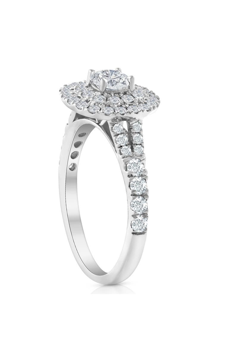 Bliss Diamond 1 1/4 Ct TW Lab Grown Diamond Cushion Halo Engagement Ring in Gold, Alternate, color,