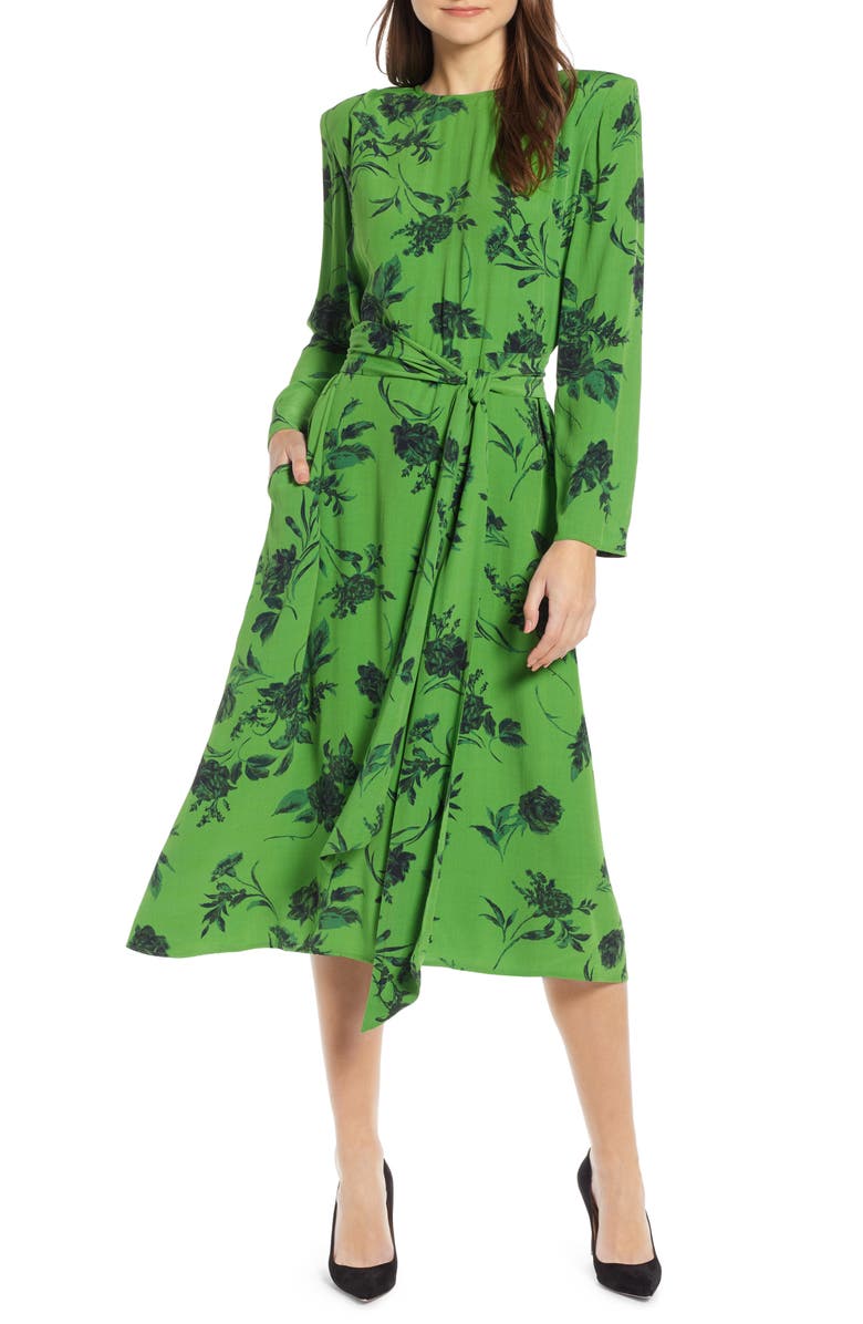 Something Navy Belted Midi Dress, Main, color,