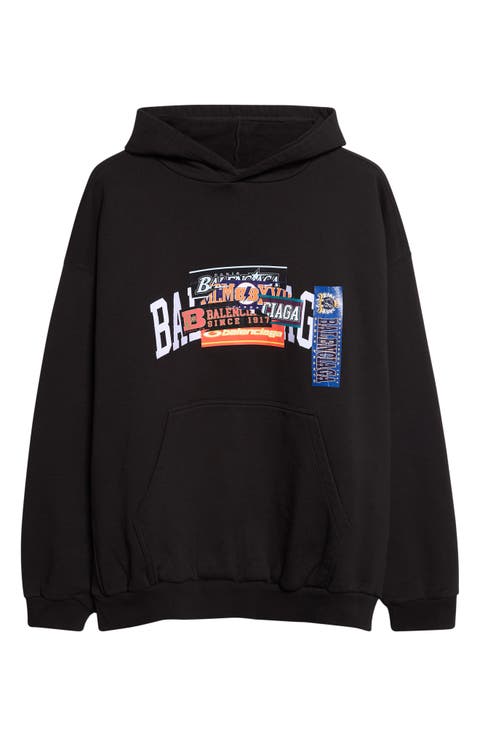 Medium Fit Bumper Stickers Appliqué Graphic Hoodie