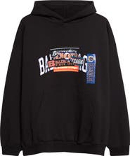 Balenciaga Medium Fit Bumper Stickers Appliqué Graphic Hoodie