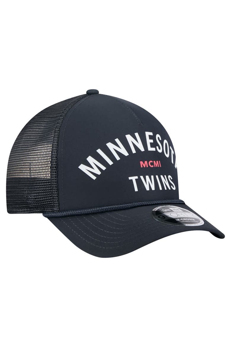 Men's New Era  Navy Minnesota Twins Minimalist 9FORTY A-Frame Adjustable Hat, Alternate, color, Navy