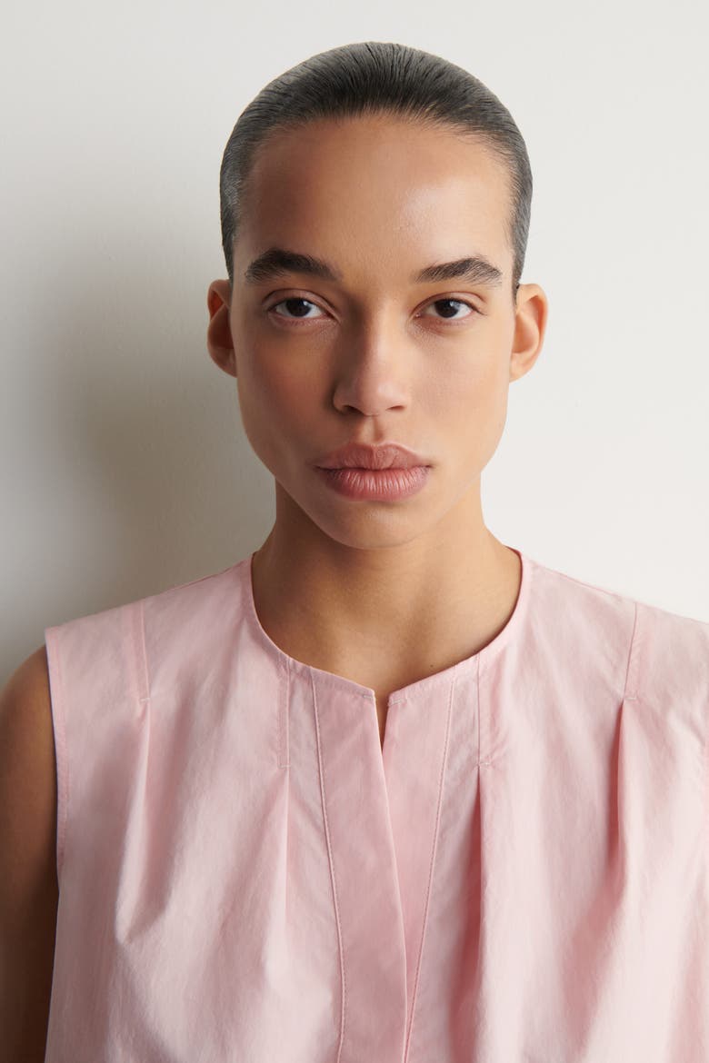 Pleated Sleeveless Top, Alternate, color, PINK