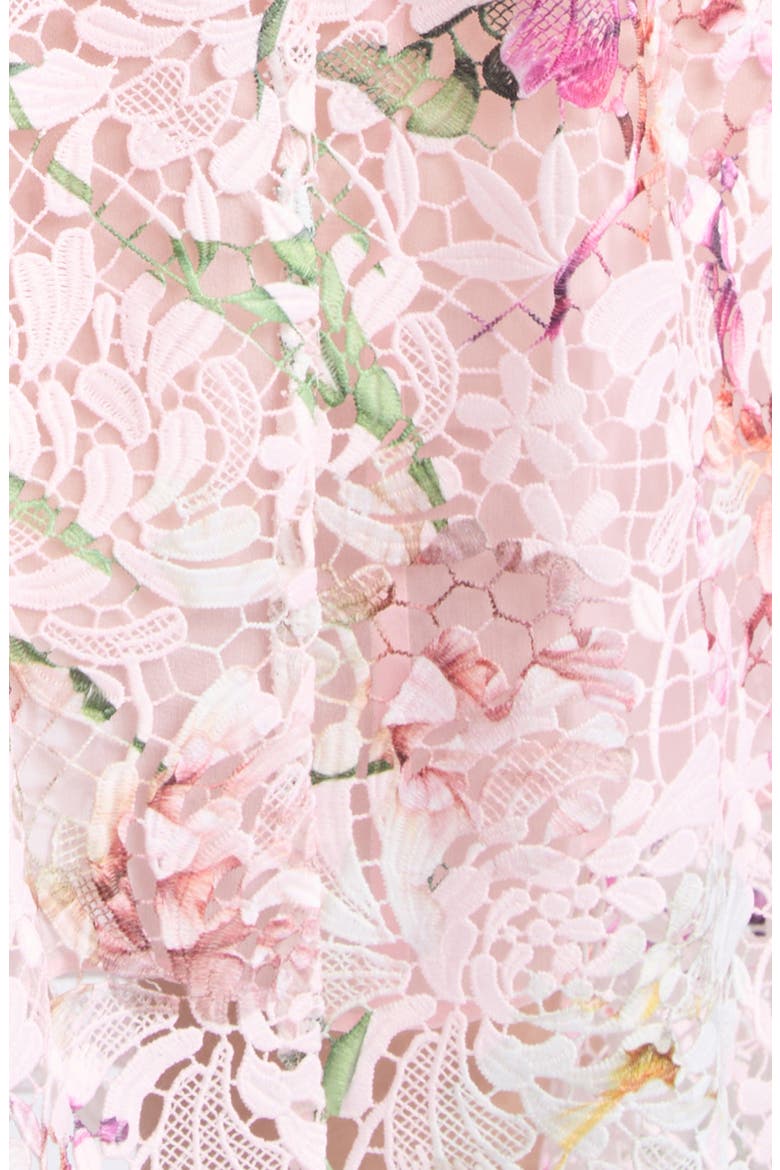 Painted Iris Guipure Lace Midi Dress, Alternate, color, BLOSSOM MULTI