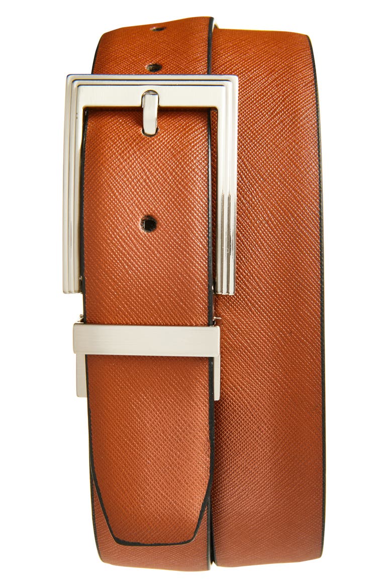 Reversible Leather Belt, Main, color, TAN/ BLACK