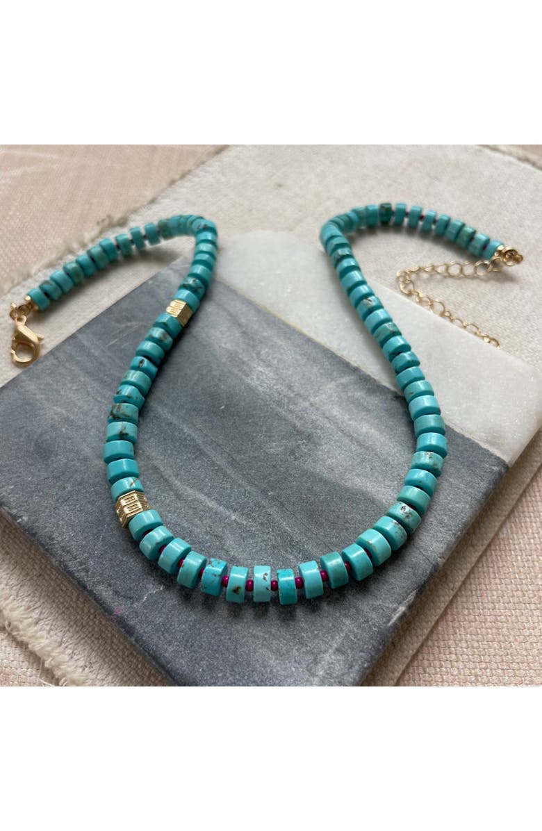 Erin McDermott Jewelry All You Need is Love Gemstone Turquoise Necklace, Alternate, color, Blue