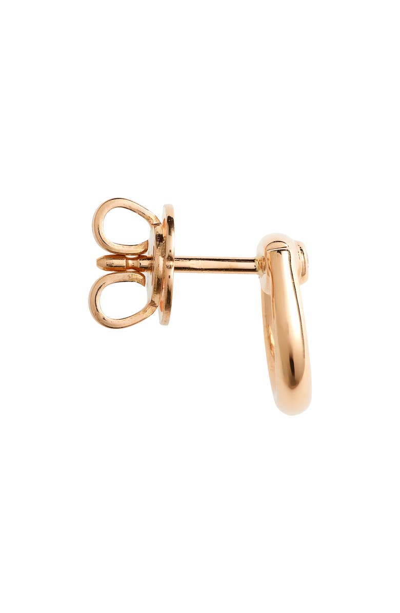 Gucci Half Horsebit Mini Diamond Stud Earrings, Alternate, color, Pink Gold