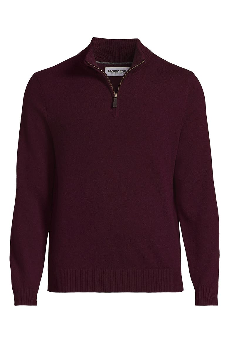 Fine Gauge Cashmere Quarter Zip, Alternate, color, Lush Burgundy