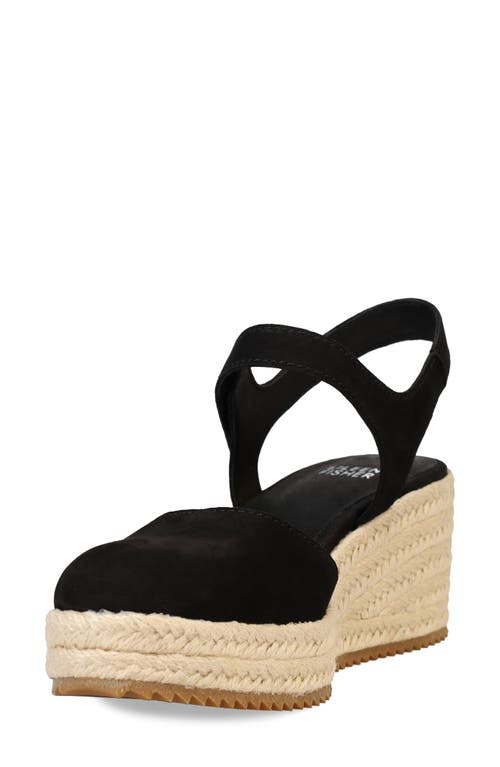 Eileen Fisher Nessa Suede Ankle-grip Wedge Espadrilles In Black