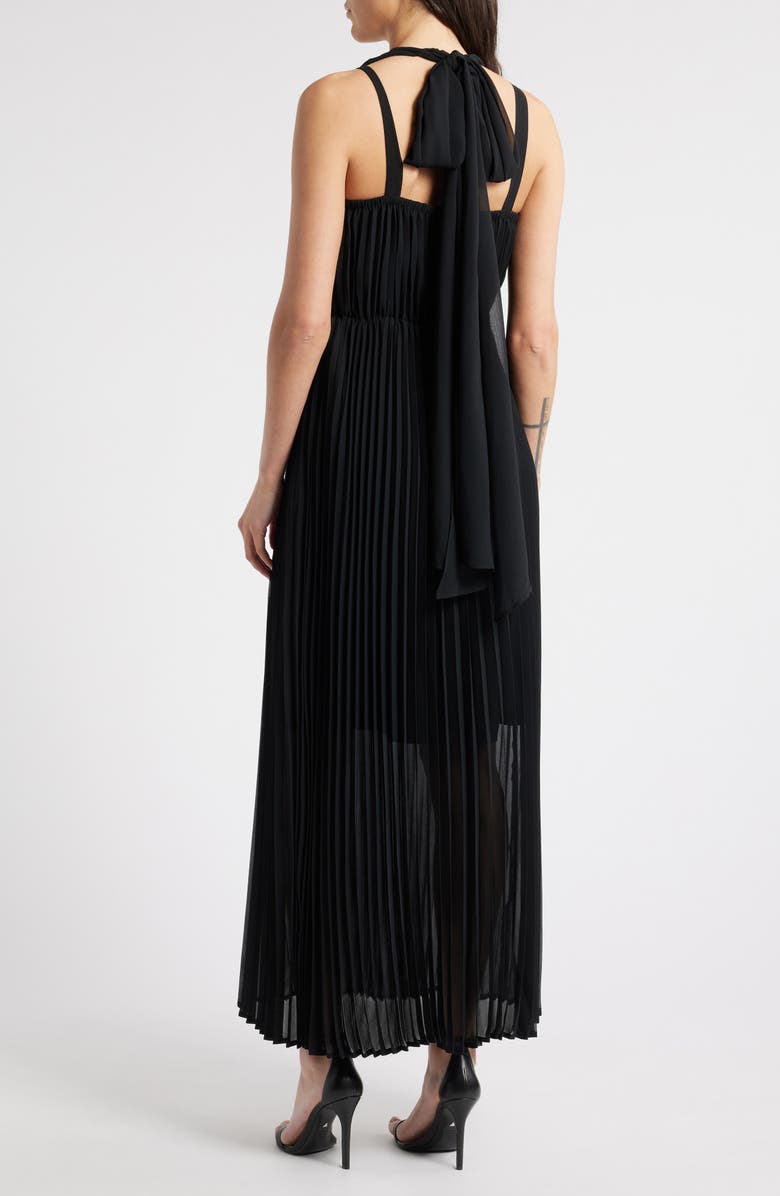 Chelsea28 Pleat Tie Back Maxi Dress, Alternate, color, Black