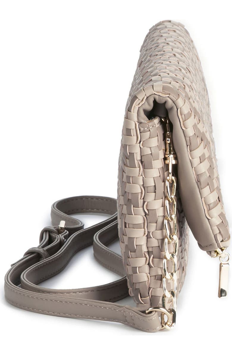 Sole Society Lisbeth Weave Foldover Clutch, Alternate, color, Nude Combo