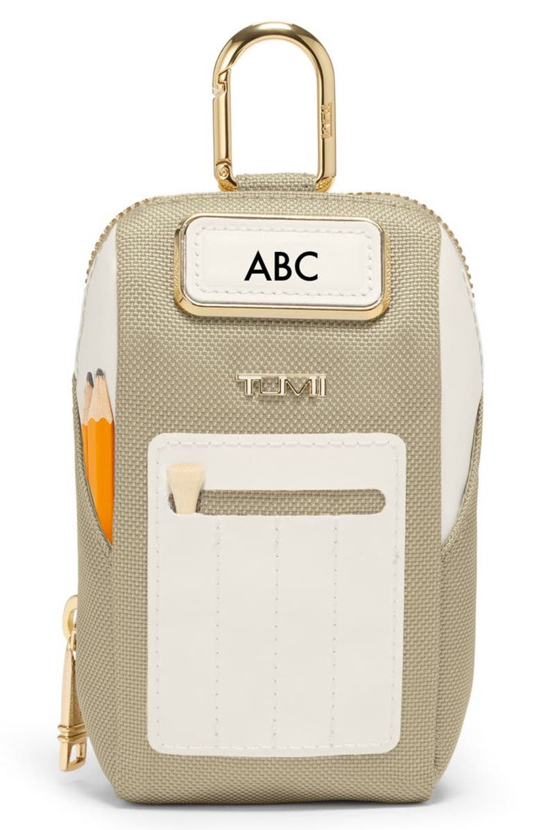 TUMI Golf Pouch with Tees, Alternate, color, Off White/ Tan