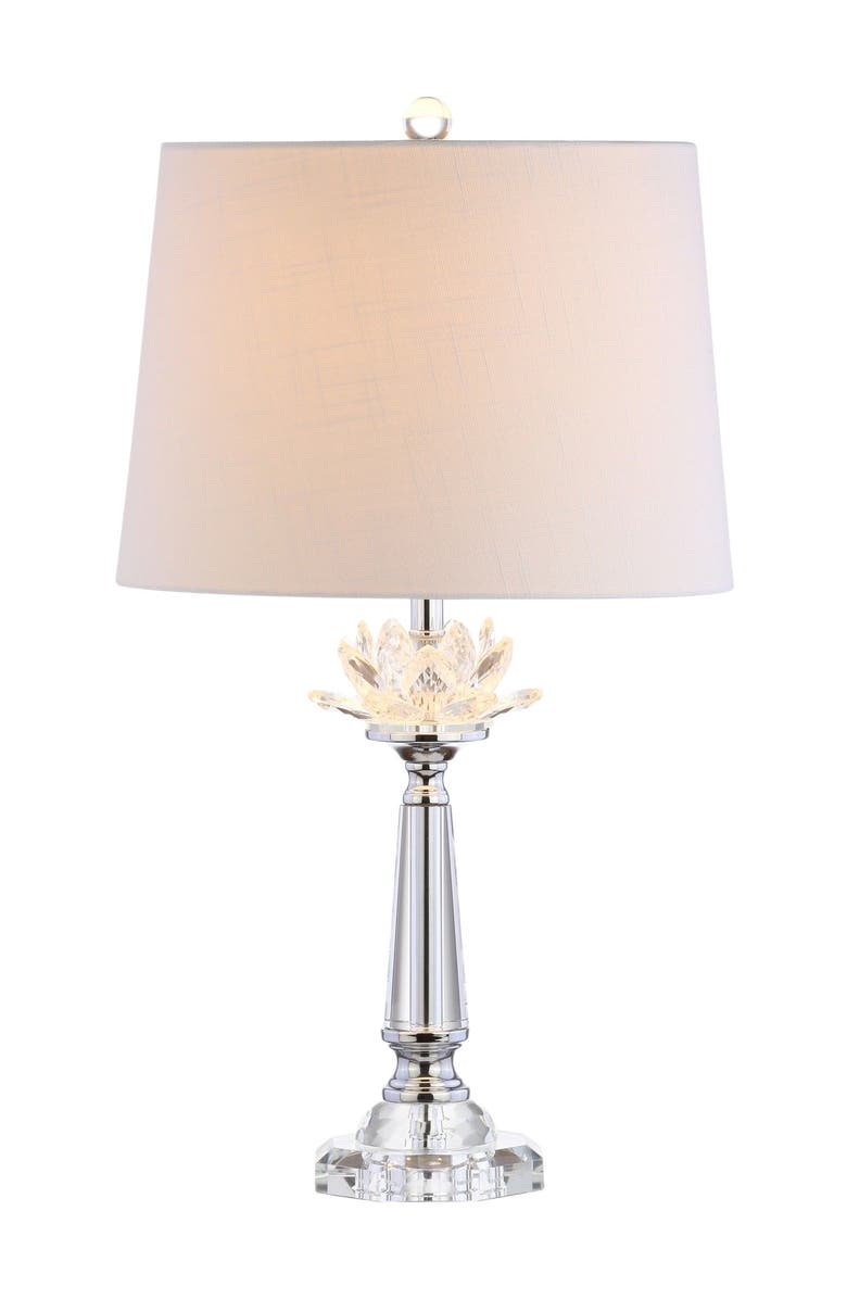 JONATHAN Y Day 24.5" Crystal LED Table Lamp, Clear, Main, color, Clear
