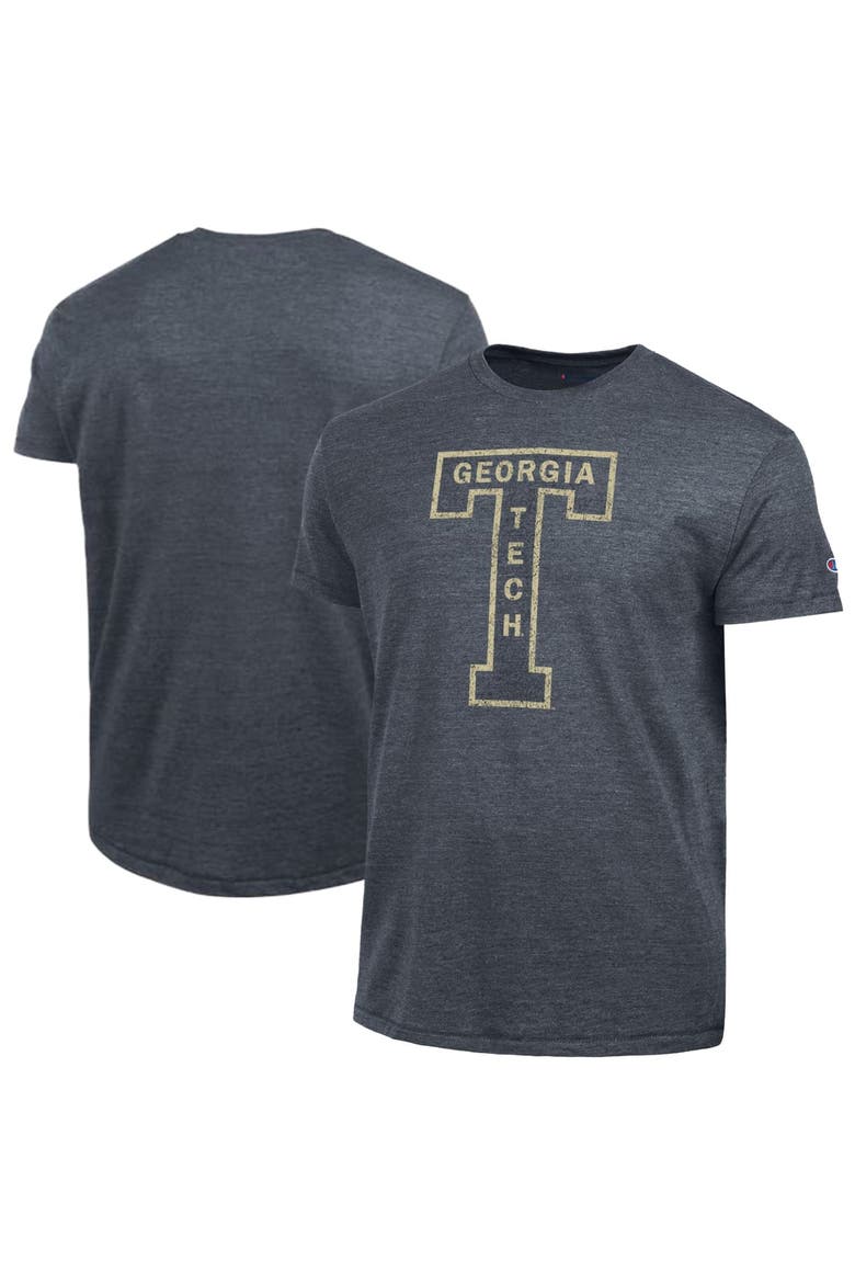 Men's Champion  Navy Georgia Tech Yellow Jackets Vintage Triumph Tri-Blend T-Shirt, Main, color, Navy