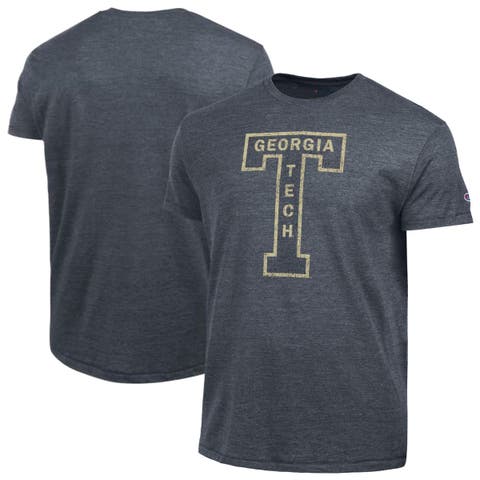 Men's Champion  Navy Georgia Tech Yellow Jackets Vintage Triumph Tri-Blend T-Shirt