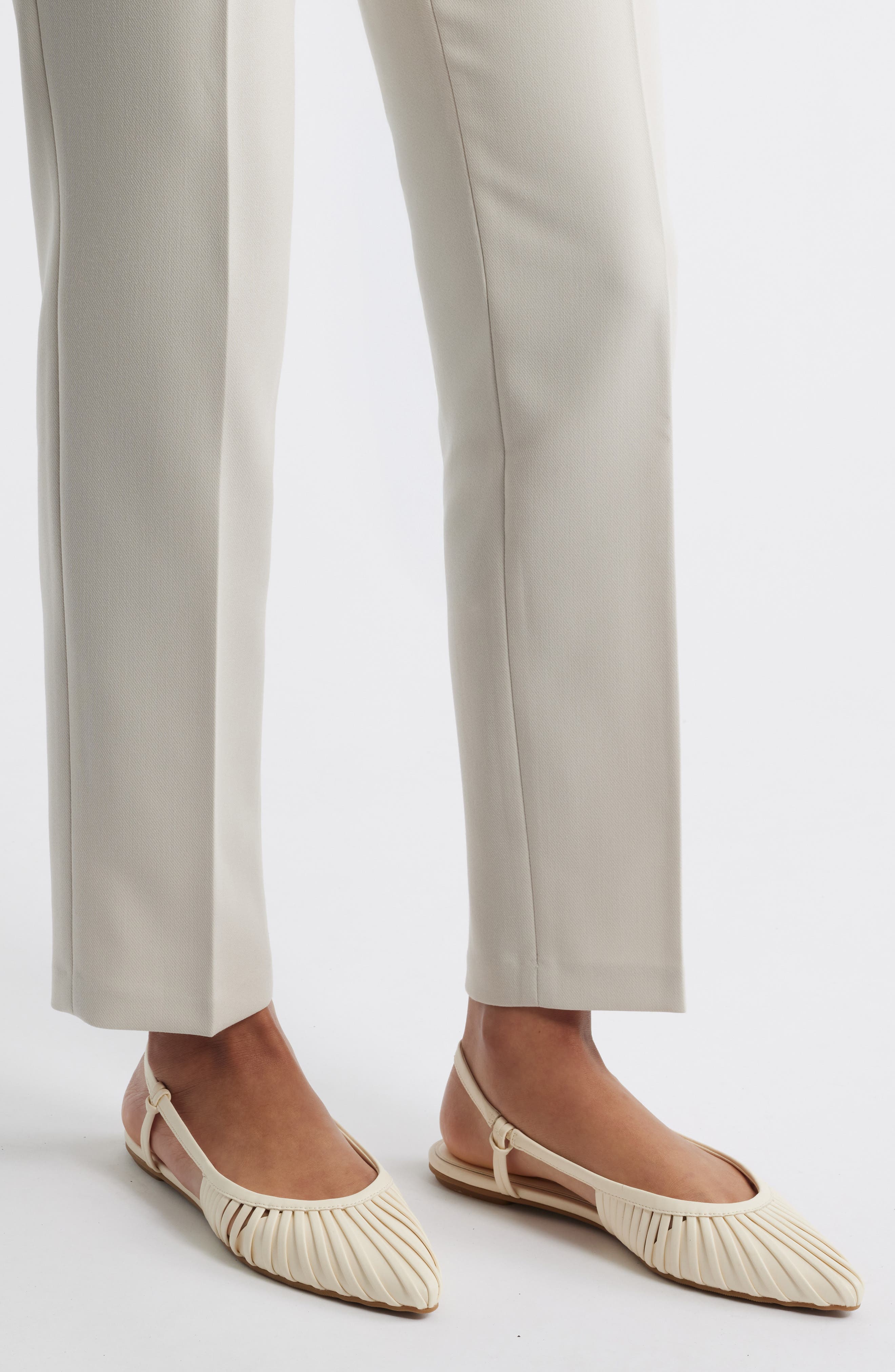 Kaira Woven Slingback Flat, Alternate, color, IVORY EGRET
