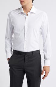 Zanella Piccadilly Solid Knit Nylon Blend Dress Shirt